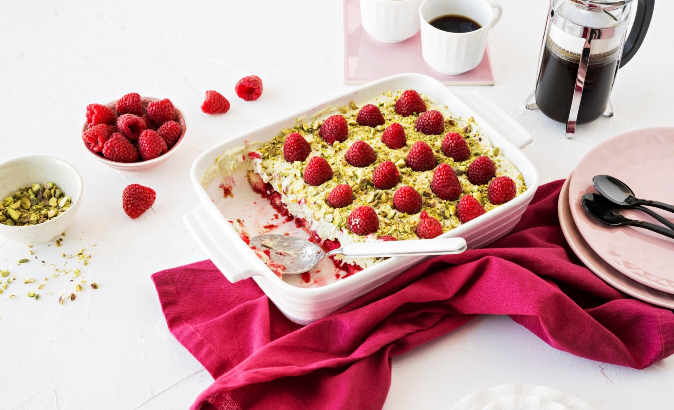 Pistaasi-vadelmatiramisu